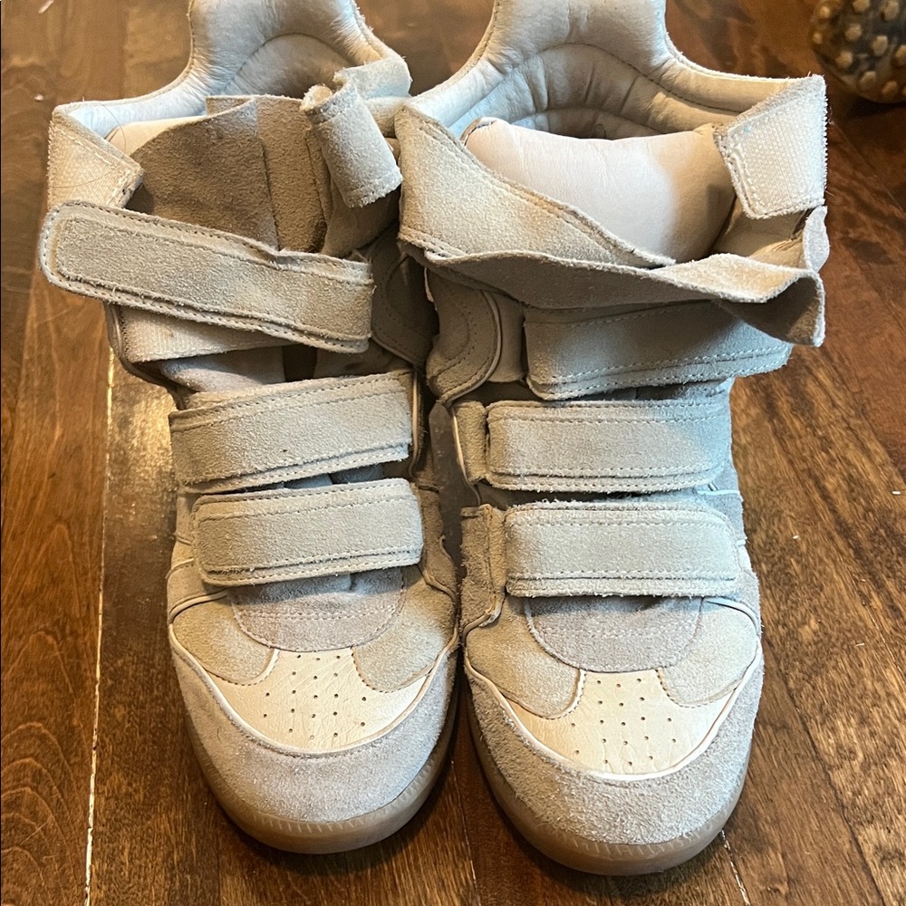 Isabel Marant Beckett sneaker with built in wedge in cream
